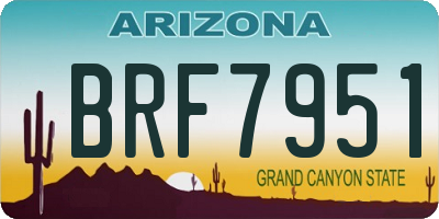 AZ license plate BRF7951