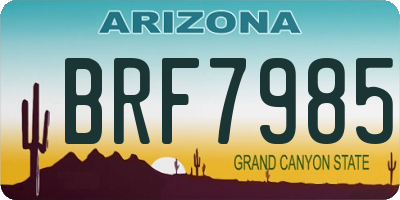 AZ license plate BRF7985