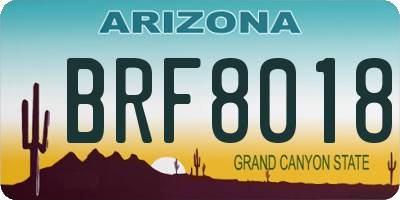 AZ license plate BRF8018