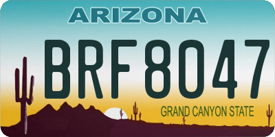 AZ license plate BRF8047