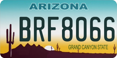 AZ license plate BRF8066
