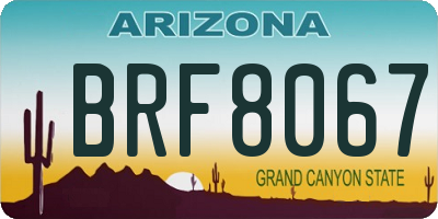 AZ license plate BRF8067