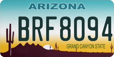 AZ license plate BRF8094