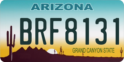 AZ license plate BRF8131
