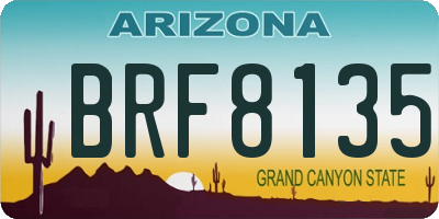 AZ license plate BRF8135