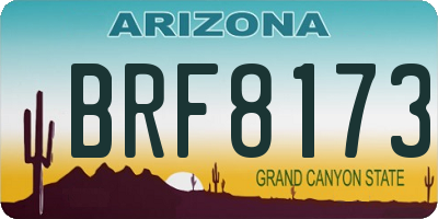 AZ license plate BRF8173