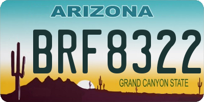 AZ license plate BRF8322