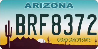 AZ license plate BRF8372