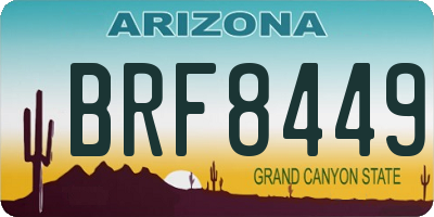 AZ license plate BRF8449