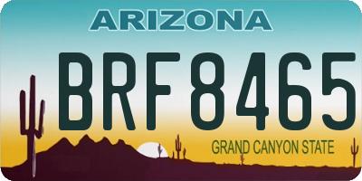AZ license plate BRF8465