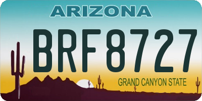 AZ license plate BRF8727