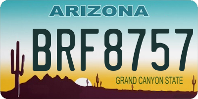 AZ license plate BRF8757
