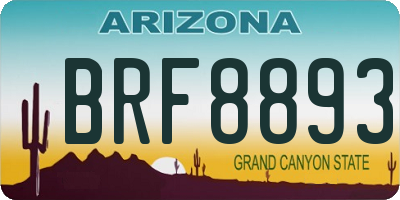AZ license plate BRF8893