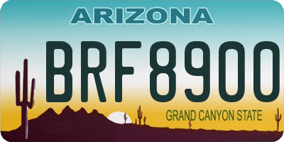 AZ license plate BRF8900