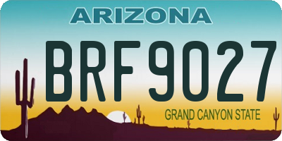 AZ license plate BRF9027