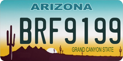 AZ license plate BRF9199