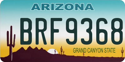 AZ license plate BRF9368