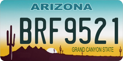 AZ license plate BRF9521