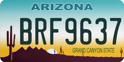 AZ license plate BRF9637