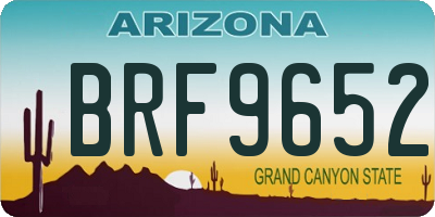 AZ license plate BRF9652