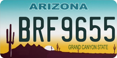 AZ license plate BRF9655