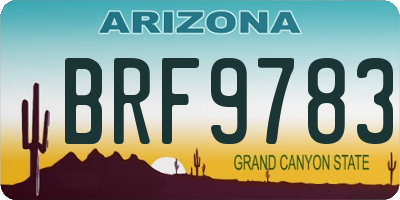 AZ license plate BRF9783