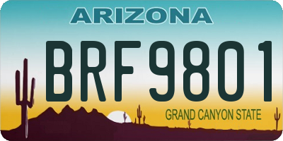 AZ license plate BRF9801
