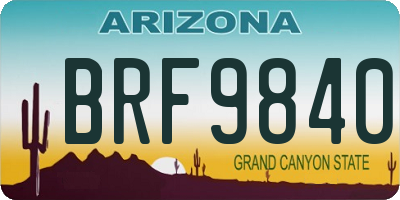 AZ license plate BRF9840