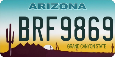AZ license plate BRF9869