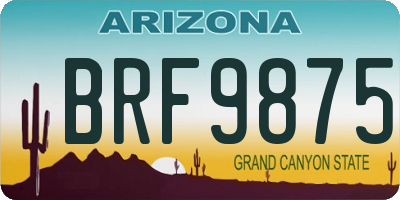 AZ license plate BRF9875