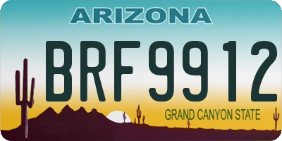 AZ license plate BRF9912