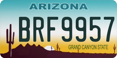 AZ license plate BRF9957