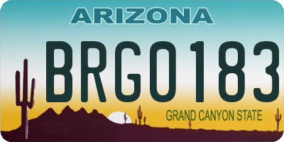 AZ license plate BRG0183