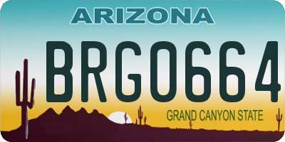 AZ license plate BRG0664