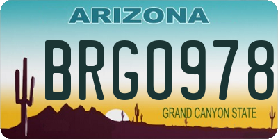 AZ license plate BRG0978