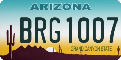 AZ license plate BRG1007