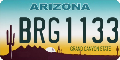 AZ license plate BRG1133