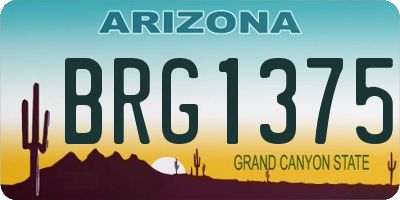 AZ license plate BRG1375