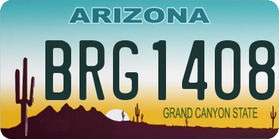 AZ license plate BRG1408