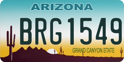 AZ license plate BRG1549