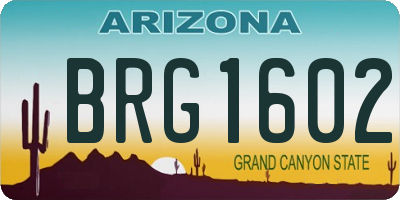 AZ license plate BRG1602