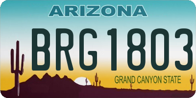 AZ license plate BRG1803
