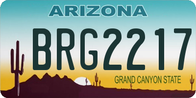 AZ license plate BRG2217