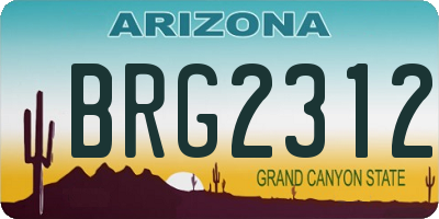 AZ license plate BRG2312