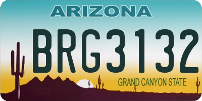 AZ license plate BRG3132