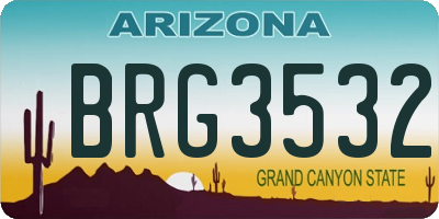 AZ license plate BRG3532