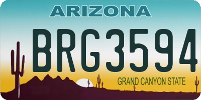 AZ license plate BRG3594