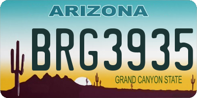 AZ license plate BRG3935