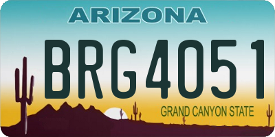 AZ license plate BRG4051