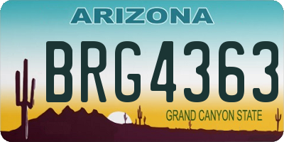 AZ license plate BRG4363